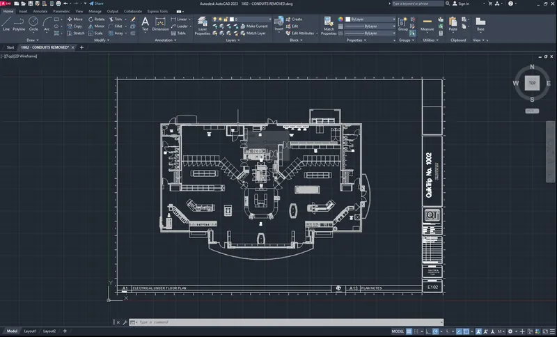 Sagetech electrical design developed with AutoCAD software